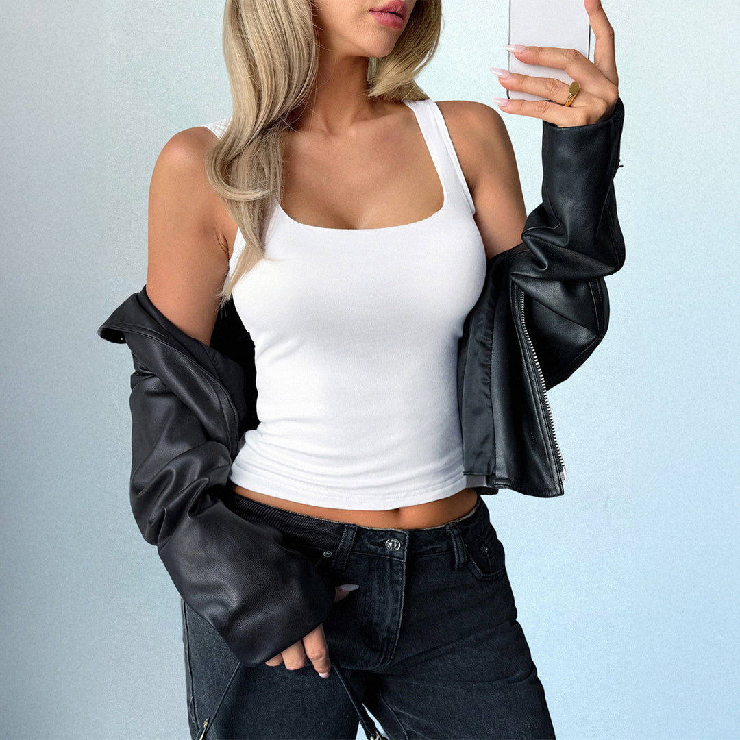 Damen Elegantes Top mit quadratischem Ausschnitt und figurfreundlichem Schnitt EB