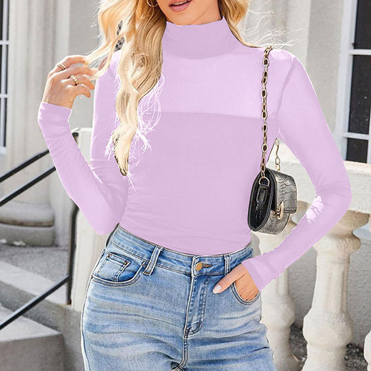 Damen Langarmshirt mit eleganter Raffung und transparentem Design EB