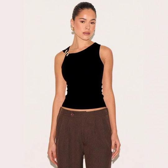 Damen Elegantes Tanktop mit dekorativem Knotendetail EB