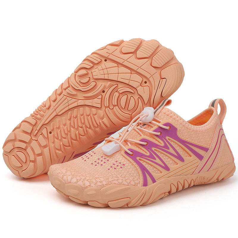 Damen leichte Wasserschuhe mit schnelltrocknendem Strickoberteil, elastischem Zugverschluss und rutschfester Profilsohle EB