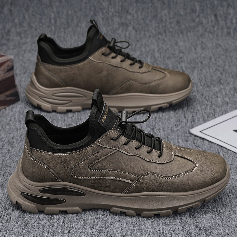 Herren Sportliche Leder Sneakers mit dämpfender Sohle EB