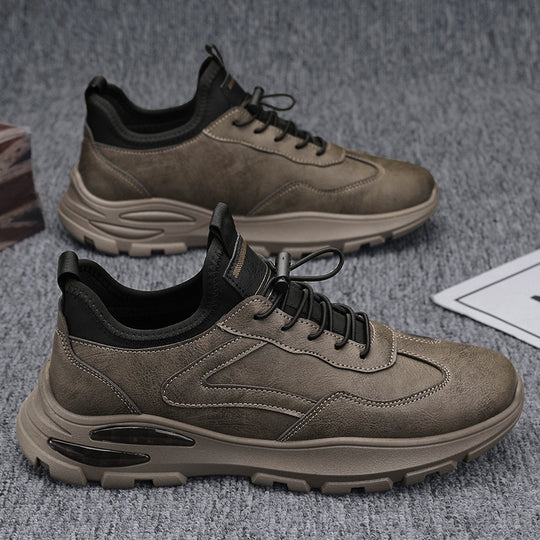 Herren Sportliche Leder Sneakers mit dämpfender Sohle EB
