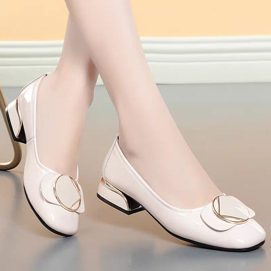 Damen Elegante Ballerinas mit modischem Schleifenakzent und komfortablem Blockabsatz EB