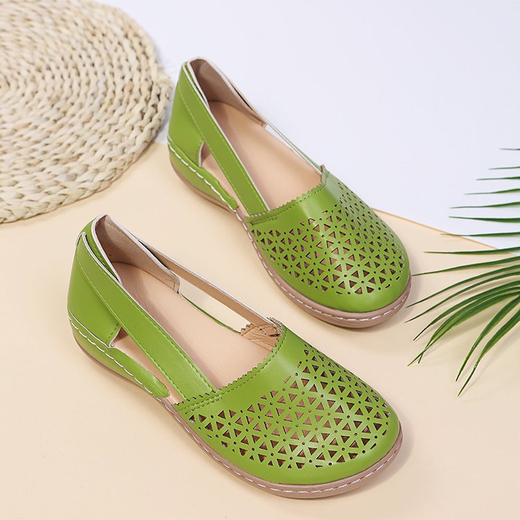 Damen Atmungsaktive Ballerinas mit modischem Lochmuster EB