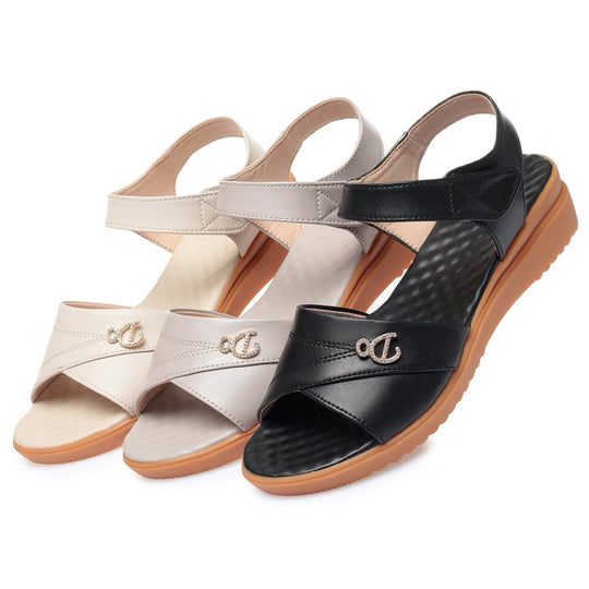 Damen Bequeme Sandalen mit elegantem Riemendesign und rutschfester Sohle EB