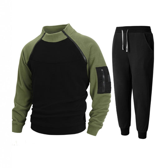 Herren Sportliches Oberteil mit funktionalem Reißverschluss und komfortabler Jogginghose EB