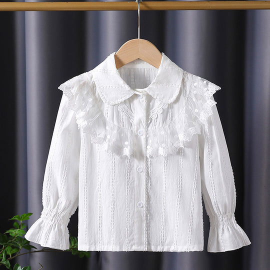 Mädchen Bluse mit eleganter Rüschendekoration EB