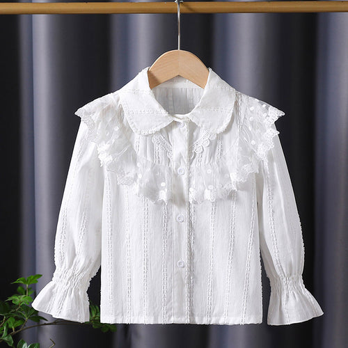 Mädchen Bluse mit eleganter Rüschendekoration EB