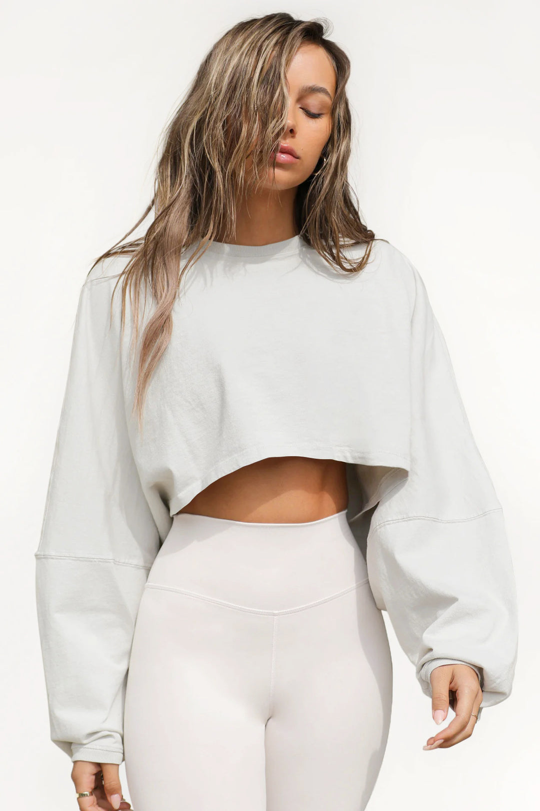 Damen lässiger Crop-Pullover EB