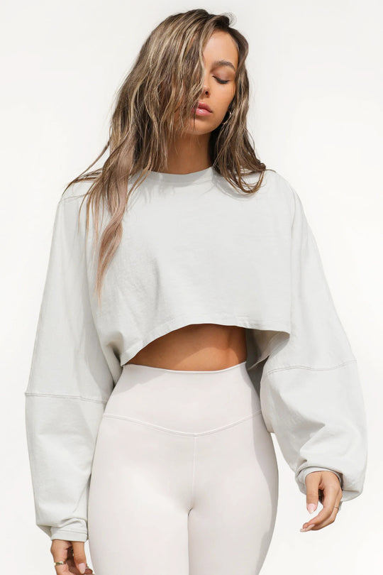 Damen lässiger Crop-Pullover EB
