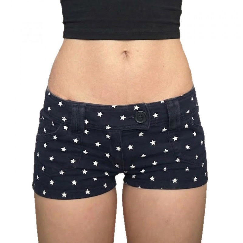 Damen Modische Shorts mit Sternenmuster und praktischem Schnitt EB