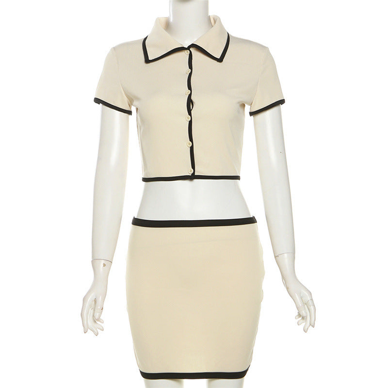 Damen Cropped Blazer und Rock Set EB