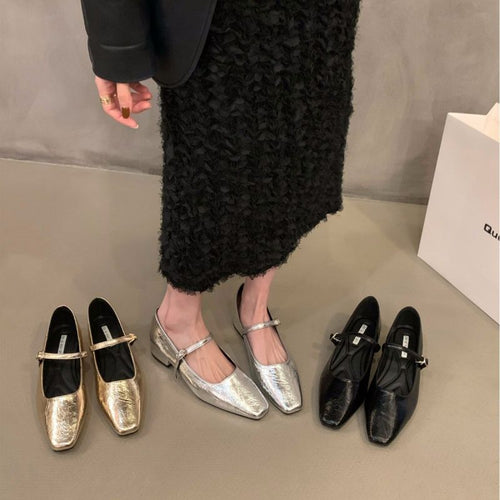 Damen Elegante Slingback-Ballerinas mit modischem Glanz EB