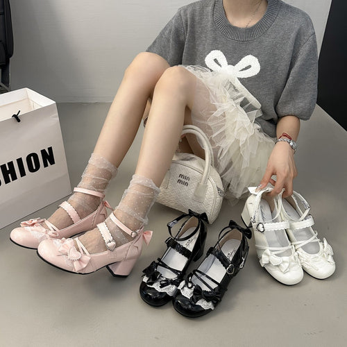 Damen Vintage Ballerinas mit Herz-Details EB