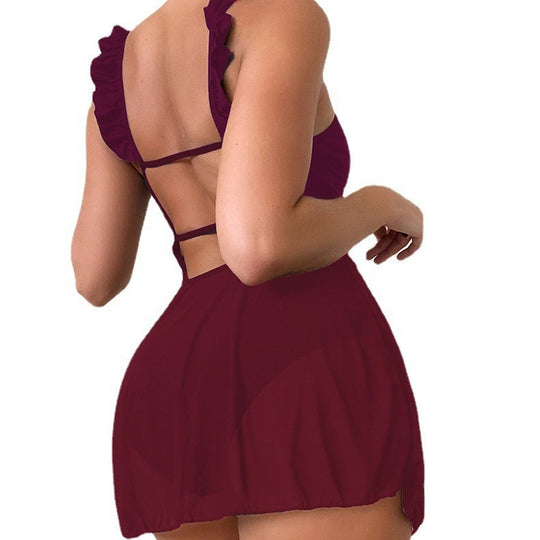 Damen Strandkleid mit verspielten Rüschendetails EB
