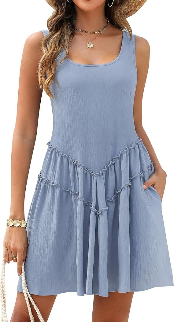 Damen Freizeitkleid mit Rüschendetails und Taschen EB