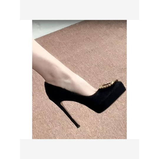 Damen High Heel Pumps mit luxuriösem Akzent EB