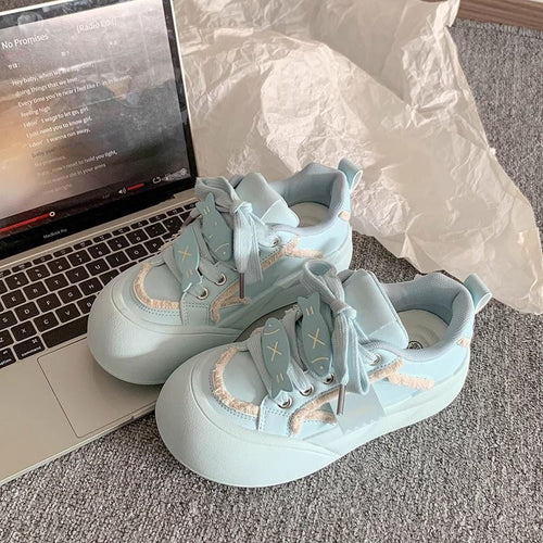 Damen Modische Sneakers mit einzigartigem Schnürsystem und bequemer Sohle EB