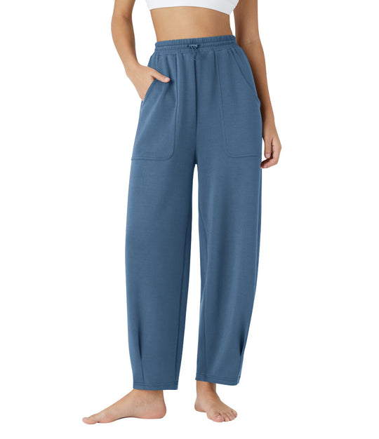 Damen weite Freizeithose mit elastischem Bund und praktischen Taschen EB