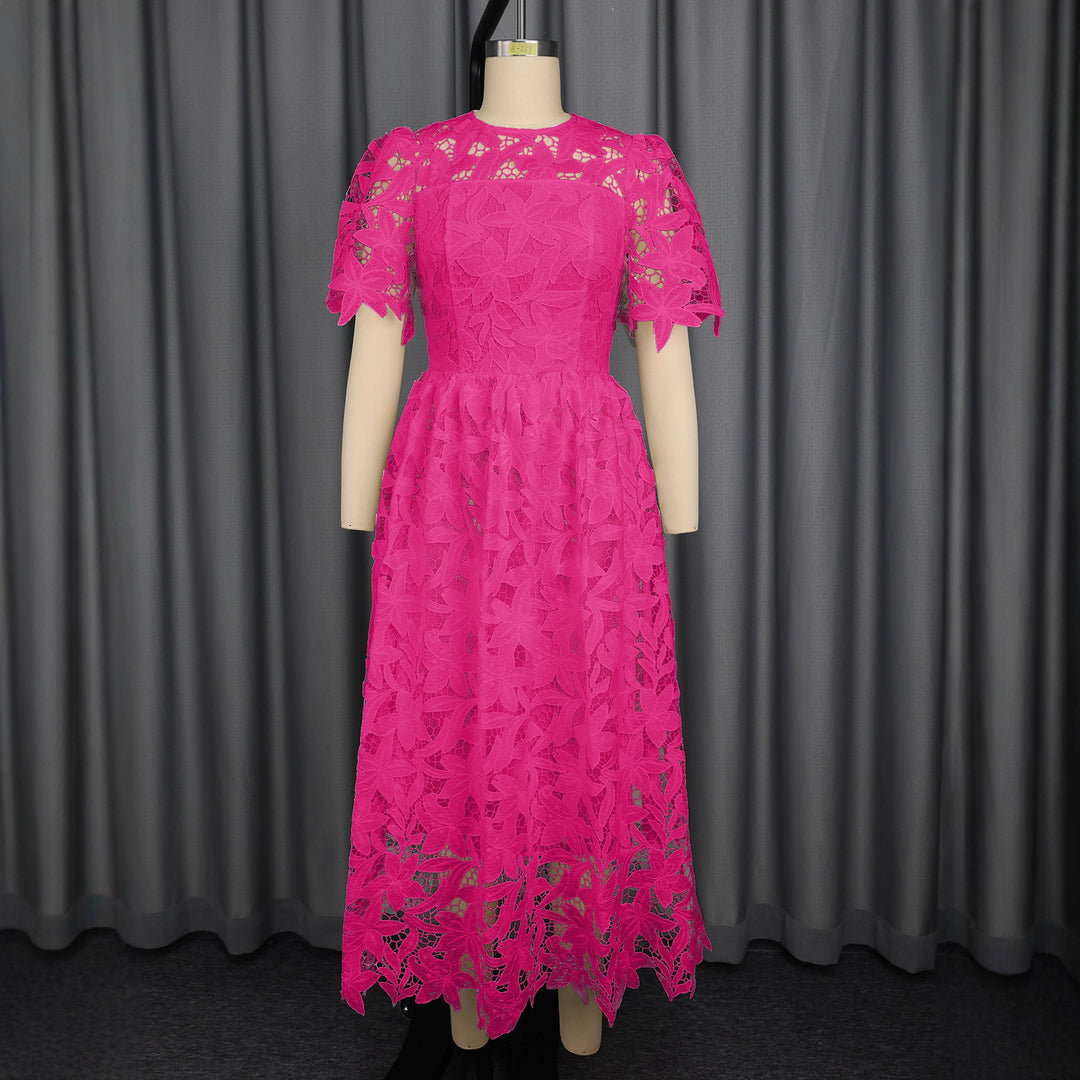 Damen Spitzen-Maxikleid mit floralem Design EB