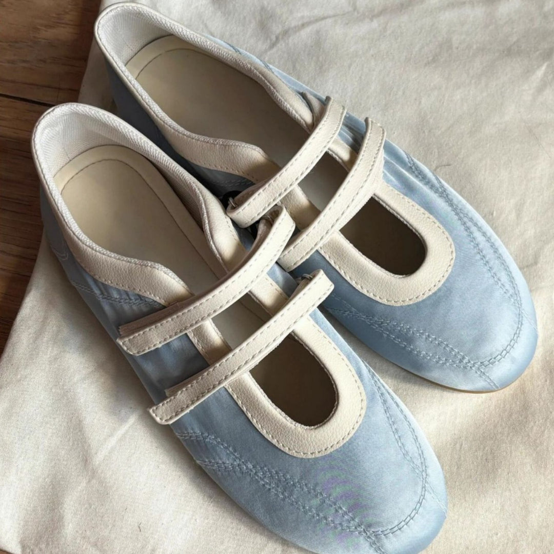 Damen Modische Sneakers mit Doppelriemenverschluss EB