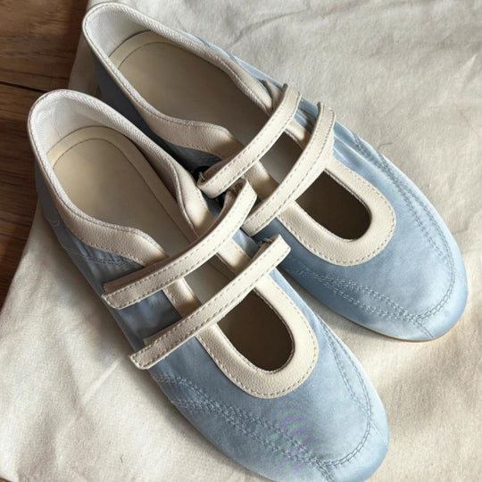 Damen Modische Sneakers mit Doppelriemenverschluss EB