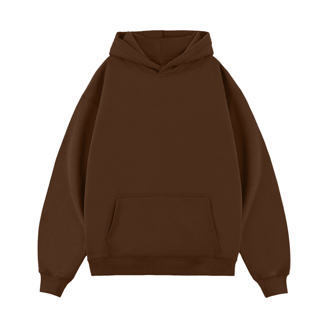 Unisex minimalistischer Oversize-Kapuzenpullover mit gedoppelter Kapuze, tiefer Schulter und breitem Rippbund EB