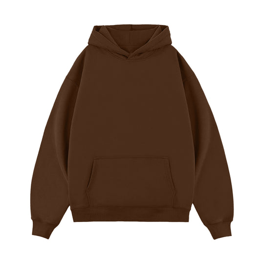 Unisex minimalistischer Oversize-Kapuzenpullover mit gedoppelter Kapuze, tiefer Schulter und breitem Rippbund EB