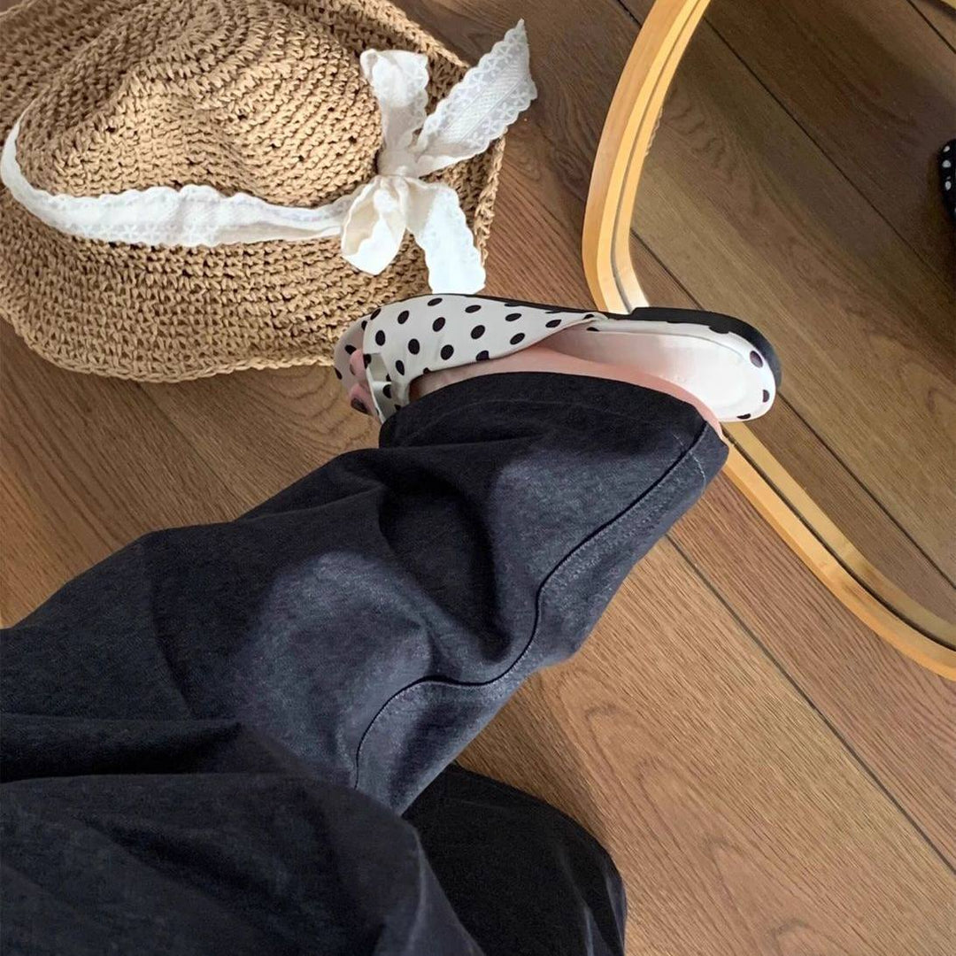 Damen modische Pantolette mit Punkten und dekorativem Riemen EB