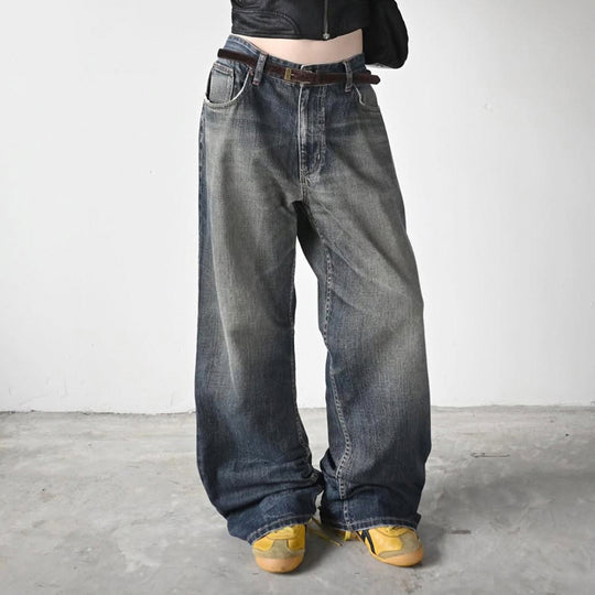 Damenweite Denim-Jeans im lässigen Chino-Stil mit hohem Bund EB