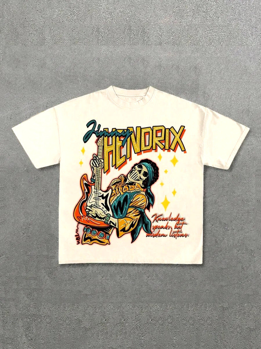 Damen Grafik T-Shirt mit einzigartigem Skelettdesign und kreativem Schriftzug EB