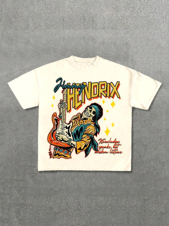 Damen Grafik T-Shirt mit einzigartigem Skelettdesign und kreativem Schriftzug EB