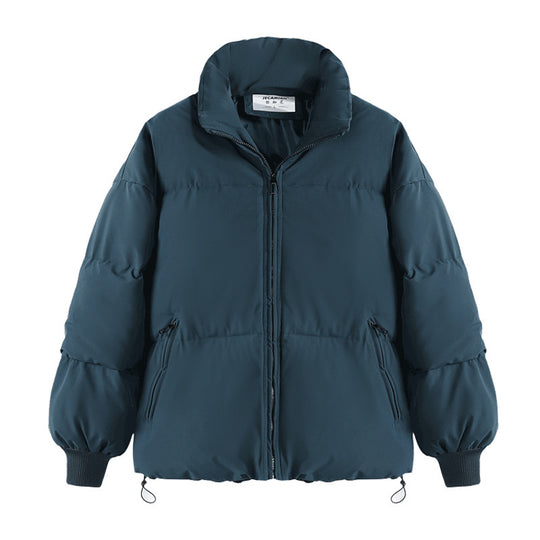 Damen Modische und isolierte Pufferjacke mit festem Kragen und tiefen Taschen EB