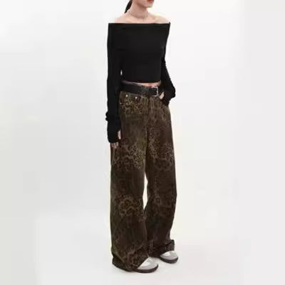 Damen weit geschnittene Haremshose im Wildleder-Look EB