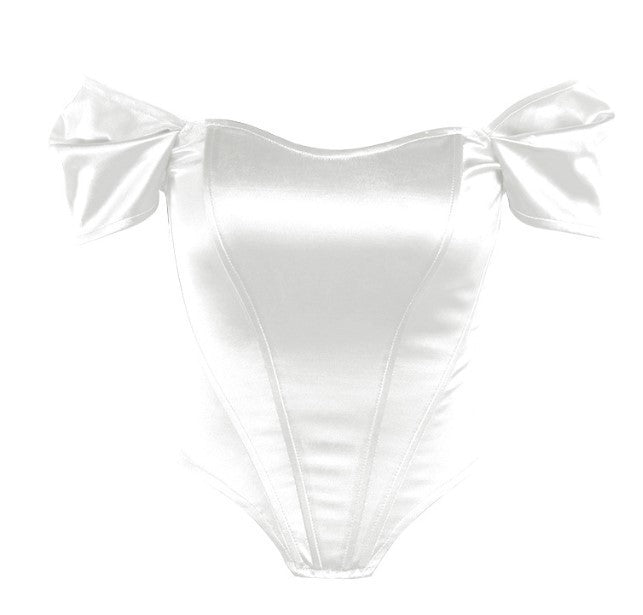 Damen Off-Shoulder Body mit Puffärmeln EB