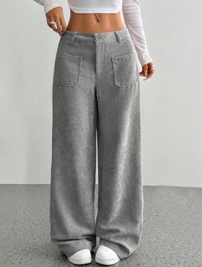 Damen Weite und bequeme Cordhose mit Taschen EB