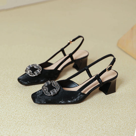 Damen Slingback Pumps mit luxuriösem Schmuckdetail EB