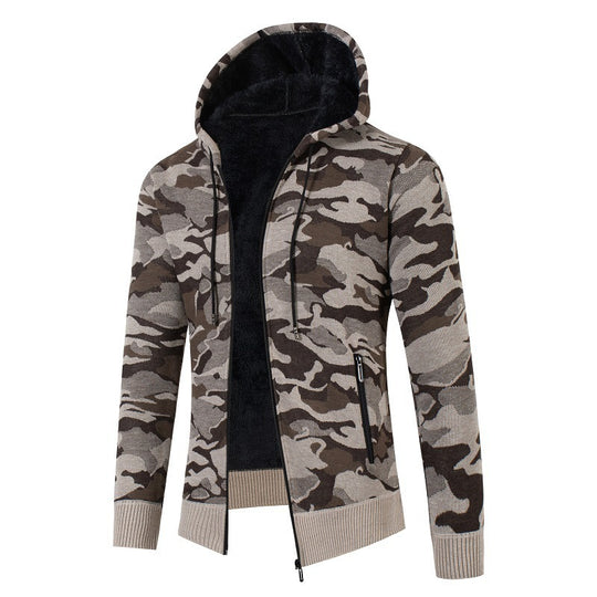 Herren moderne Kapuzenjacke mit Fleece-Futter EB
