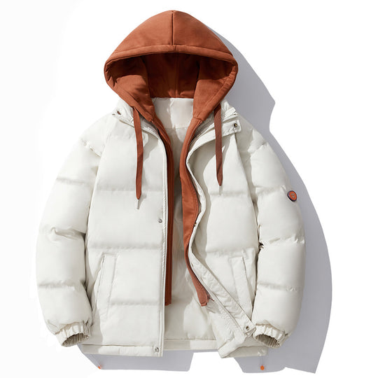 Herren gesteppte Winterjacke mit integriertem Kontrast-Kapuzeneinsatz und isolierender Thermofüllung EB