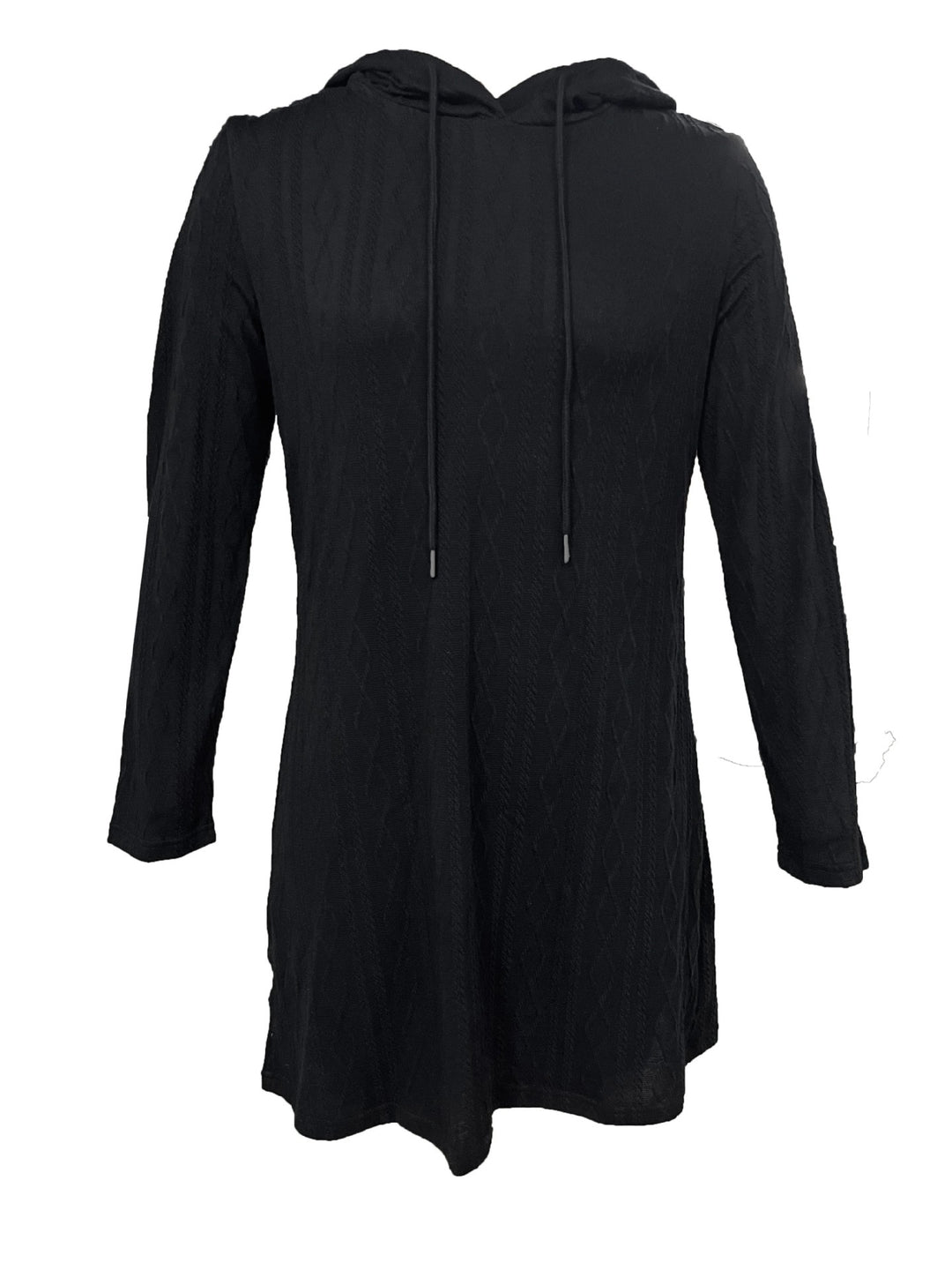 Damen Kapuzenkleid mit strukturiertem Strickmuster und lässigem Schnitt EB