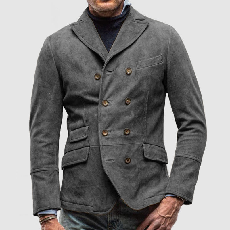 Herren Wildlederblazer – eleganter Herren Blazer mit doppelter Knopfleiste