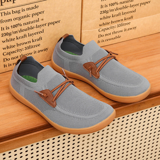 Herren gestrickter Mokassin-Slipper mit elastischem Schaft, Zierösen und stoßdämpfender Flexsohle EB