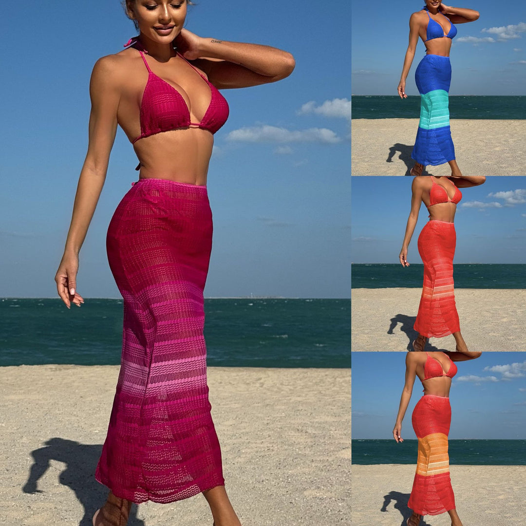 Damen Bikini-Set mit gehäkeltem Design und verstellbaren Trägern EB