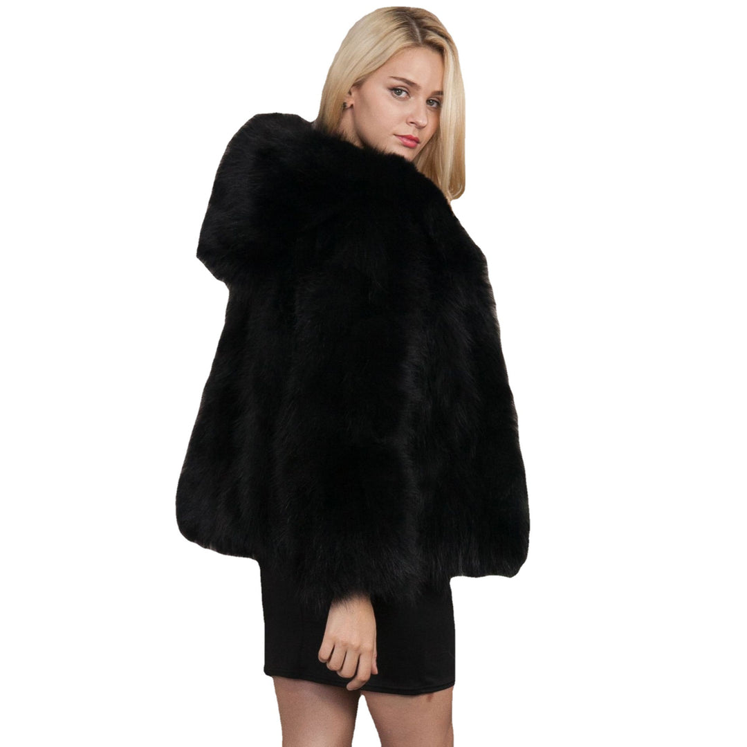Damen elegante, kuschelige Pelzmantel EB
