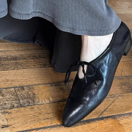 Damen elegante Ballerina-Schuhe mit modischem Schleifenakzent EB