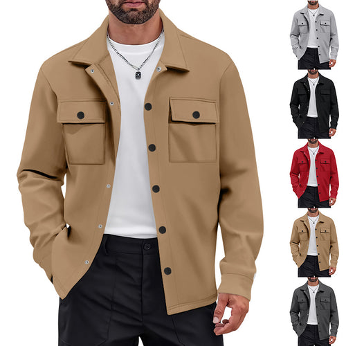 Herren vielseitige Flanelljacke mit aufgesetzten Taschen und modernem Schnitt EB