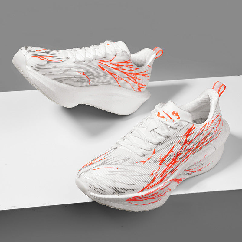 Unisex gedämpfte Race-Plateau-Laufschuhe mit Rocker-Zwischensohle und atmungsaktivem Micro-Mesh EB