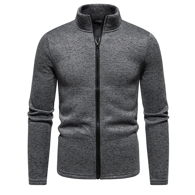 Herren Fleecejacke mit hochschließendem Kragen und durchgehendem Reißverschluss EB