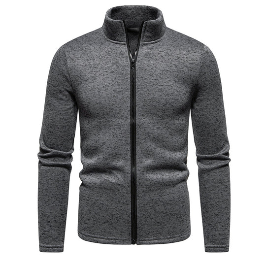 Herren Fleecejacke mit hochschließendem Kragen und durchgehendem Reißverschluss EB