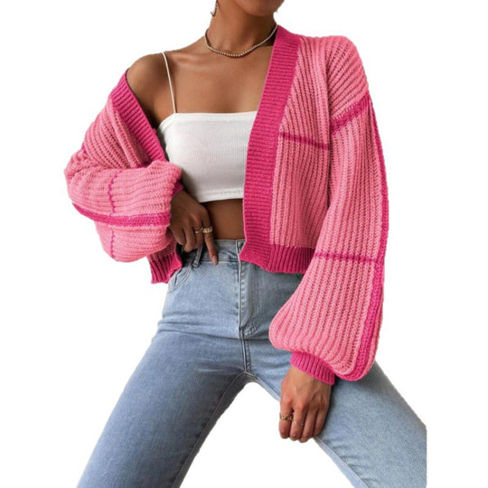 Damen Großer Strickcardigan mit voluminösen Ärmeln EB